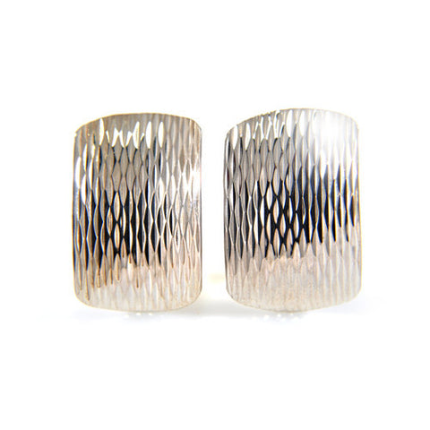 Round Ended Rectangle Earrings in 935 Silver