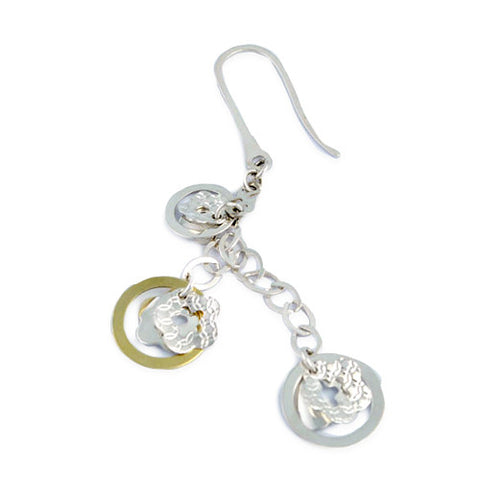 Flower Drop Earrings in 935 Silver