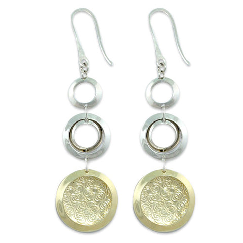 Triple Circle Earrings in 935 Silver